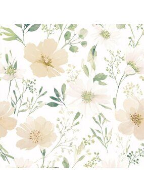 Floral Peel and Stick Wallpaper | Watercolor Flower Removable Self-Adhesive